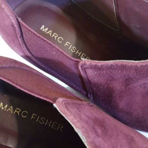 Marc Fisher Maroom Hydra Pointed Toe Block Heeled Suede Ankle Booties 6.5 - Picture 4 of 11